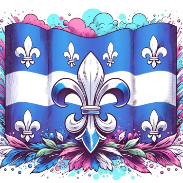 Explique por que a bandeira de Quebec tem flores de lis?