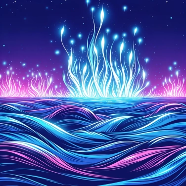 Explique por que as ondas às vezes são azuis bioluminescentes?