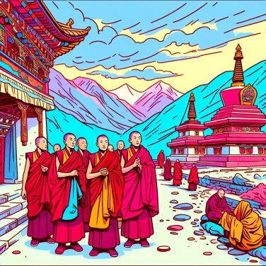 Explique por que as roupas tradicionais dos monges tibetanos são vermelhas?