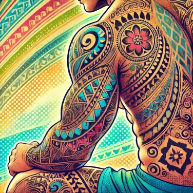 Explique por que os tatuagens tribais da Polinésia têm padrões tão complexos?